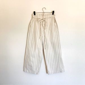 Feels-like-cotton Canvas Striped Wide-Leg Pant Stradivarius